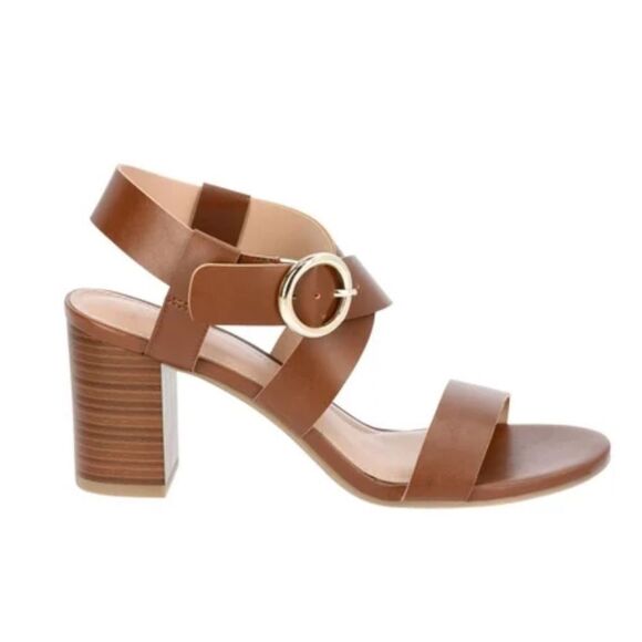 Time and Tru Brown Block Heel Sandals Sz 6 - Picture 3 of 7
